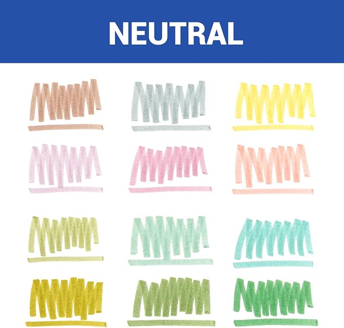 WRITECH Retractable Highlighters Assorted Colors: Chisel Tip Click Aesthetic Highlighter Marker Pens Pack Multi Colored Ink No Bleed Smear for Highlighting Journaling (12ct Neutral)