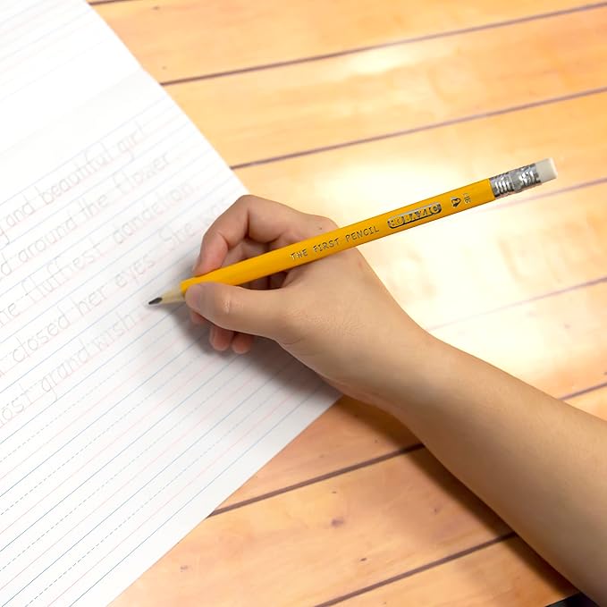 BAZIC Pencil Wood Pre-Sharpened #2 HB Jumbo Pencils, Latex Free Eraser, Premium Wood Pre Sharpened Yellow Pencils for School Office (4/Pack), 1-Pack