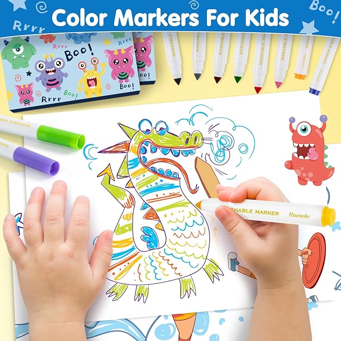 finenolo Washable Markers Bulk (360 Total), 36 Pack Coloring Markers for Teachers, Adults, Students, Classroom Supplies, 10 Colors