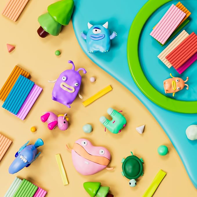 CiaraQ Polymer Clay 70 Colors Starter Kit - Oven Bake Modeling Clay for Kids & Artists, Non-Sticky DIY Clay with Sculpting Tools, Fun Gift for Children Ages 4+, 3.69 lb