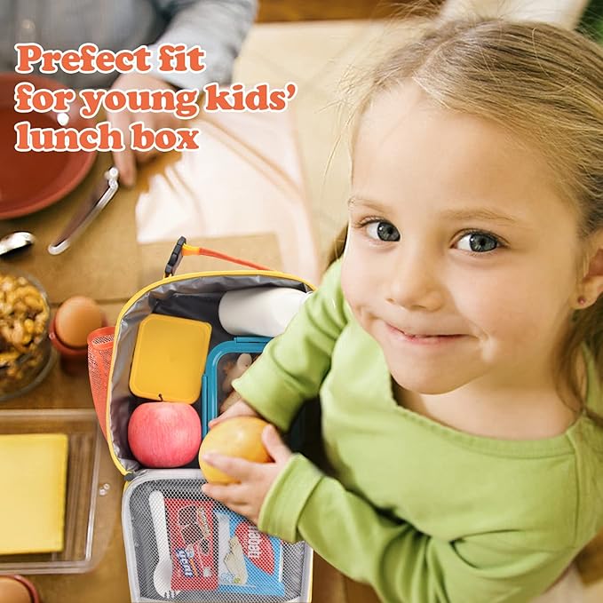 CaCTOUR Lunch Box Kids,Premium Insulated Lunch Bag for Girls Boys,Soft Bag Mini Cooler Back to School Thermal Reusable Lunch Bag for Work School Picnic (Orange)