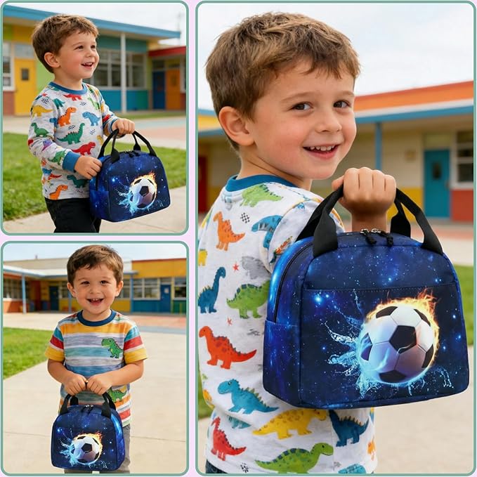 CAMTOP Boys Lunch Box Kids Insulated Lunch Bag Kids Cute Lunchbox for Boys Loncheras Para Niños