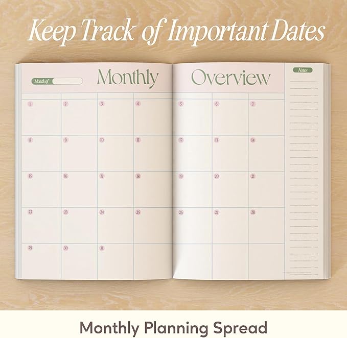 Notcoy Undated Daily Planner and Notebook, Aesthetic Hardcover Productivity Planner with To-Do List, Habit Tracker, Weekly & Monthly Views - Tulip Town