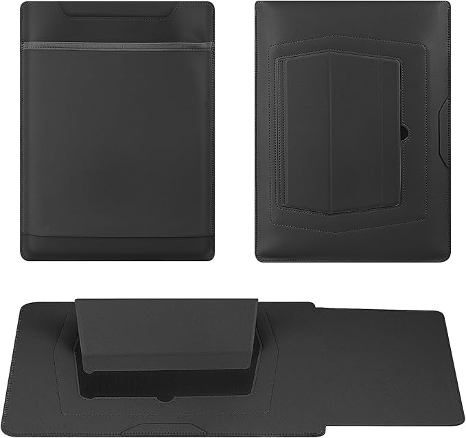 HoYiXi 13.6'' Laptop Sleeve Case Leather Bag with Stand Compatible with MacBook Pro 14/MacBook Air 13(M1 M2)/ASUS Vivobook 14/Dell XPS 13/ASUS Acer Matebook 13 14'' Laptop case,Black