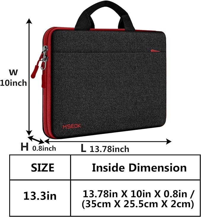 Hseok Laptop Sleeve 13-14 Inch Case Briefcase Compatible with MacBook Neo Pro 14 M5/M4/M3/M2/M1, All Models 13.3 Mac Air/Pro, XPS 13 14, Most Popular 13"-14" Notebooks,B01K03