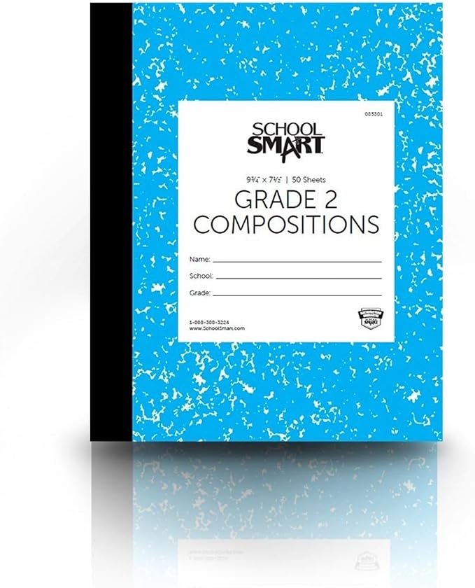 School Smart Skip-A-Line Ruled Composition Book, Grade 2, Blue, 100 Pages - 085301