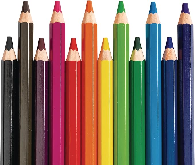 Colorations® Jumbo Colored Pencils, Larger and Hexangonal Shaped for easy gripping, Set of 120 Pencils, 12 Colors, Kids Coloring Pencils, Sustainably Harvested Wood, Home or School Supplies