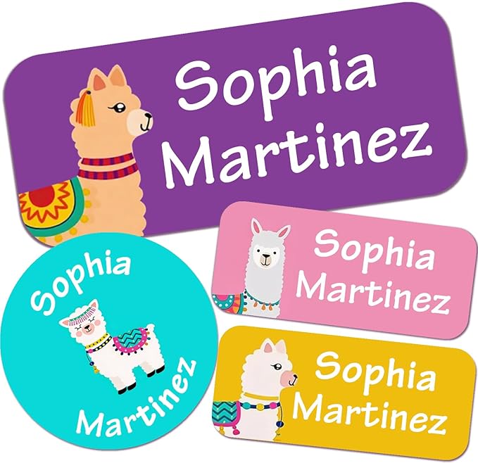Waterproof Custom Name Stickers (135 Labels) - Personalized Daycare Labels for Clothing, Water Bottles, Lunch Boxes & School Supplies - Ideal for Camp & Daycare - No-Iron (Sheep)