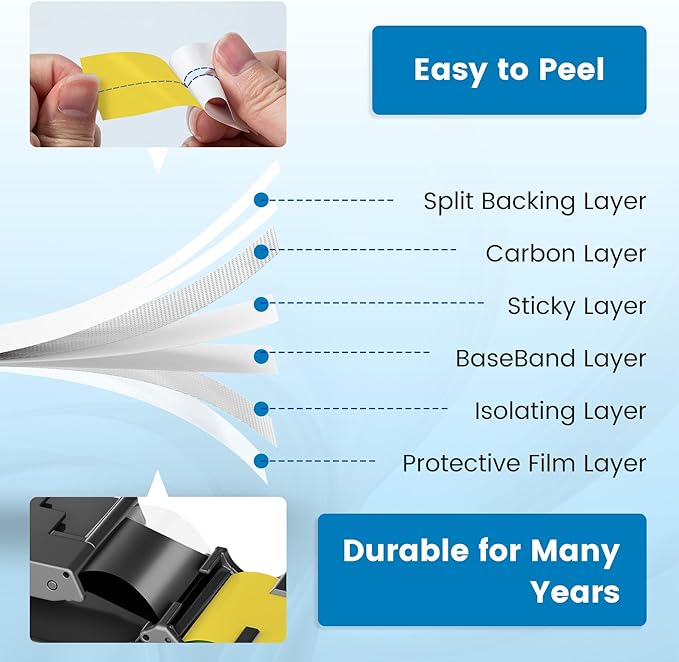 6x Replace for Brother Label Maker Tape 24mm Yellow Laminated TZe TZ Tape 24mm 0.94 TZe-651 Compatible with Brother P-Touch Label Maker Refills Yellow 1'' TZe651 for PTD600 610BT P700 710BT 750W 910BT
