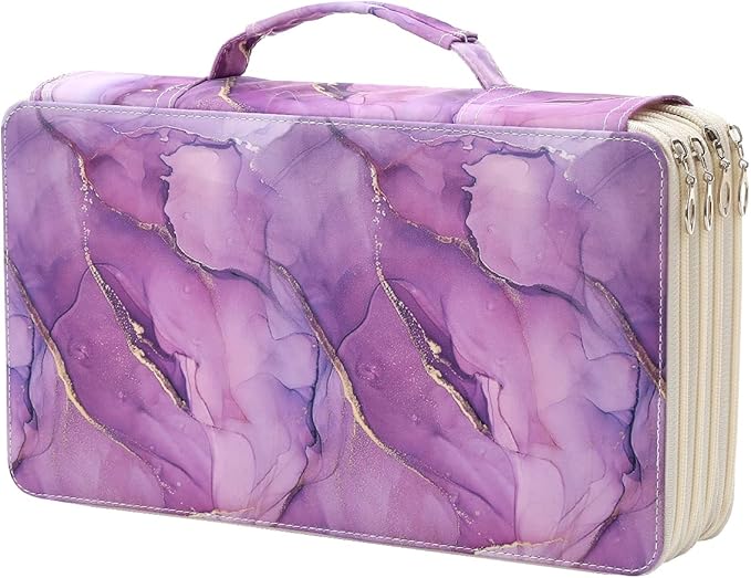 Portable Colored 300 Slots Pencil case Organizer with Printing Pattern for Watercolor Pens or Markers, Pencil Case Organizer for Artist