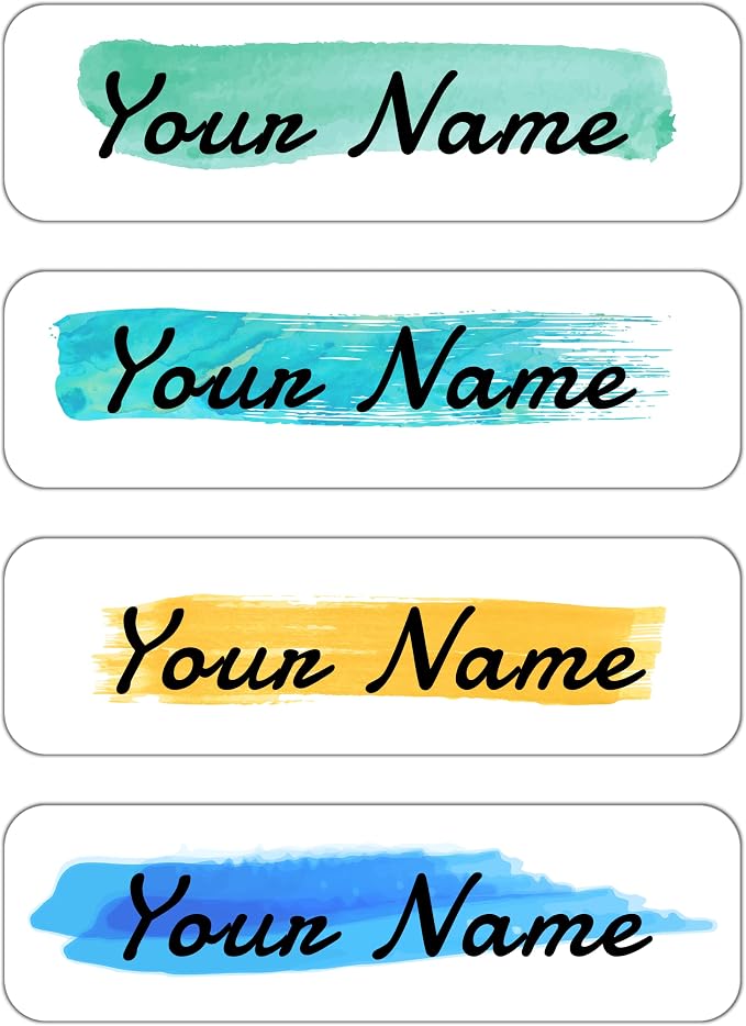 Custom Waterproof Dishwasher Safe Kid Name Labels for Daycare(128 Pack), Camp, School Supply, Baby Bottles, Lunch Boxes and Cups, Travel. Cute Personalized Design Name Stickers (Pattern 17)