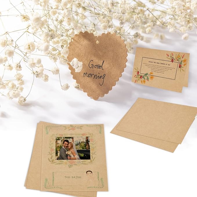 Brown Kraft Cardstock 5x7 Blank Cards, Goefun 100 Pack 80lb Cover Card Stock for Invitations, Business, Greetings, DIY