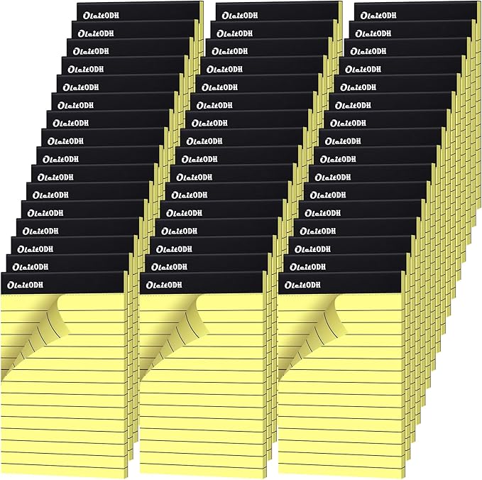 Oleitodh 3x5 Notepads – 48 Pack Yellow Memo Pads Small Writing Pads with Perforated Lined Pages, Mini Note Pads 30 Sheets per Lined Note Pads 3x5, Pocket Notepads for Office School Home Supplies