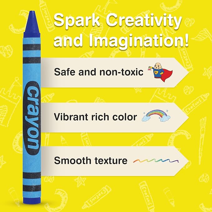 Blue Crayons Bulk - 80 Count Regular Size Single Color Crayon Refill, Non-Toxic Art Supplies for Teachers, Classrooms and School Projects