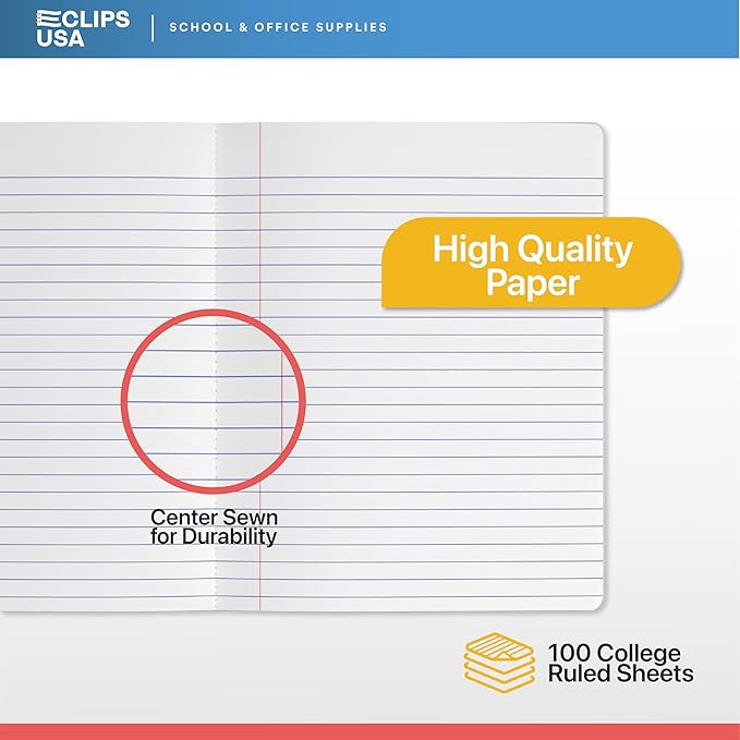 Composition Notebook College Ruled Composition Notebooks Black Bulk Marble College Ruled Notebook Hard Cover 100 sheets, 200 Pages 9.75” x 7.25” (48 Pack)