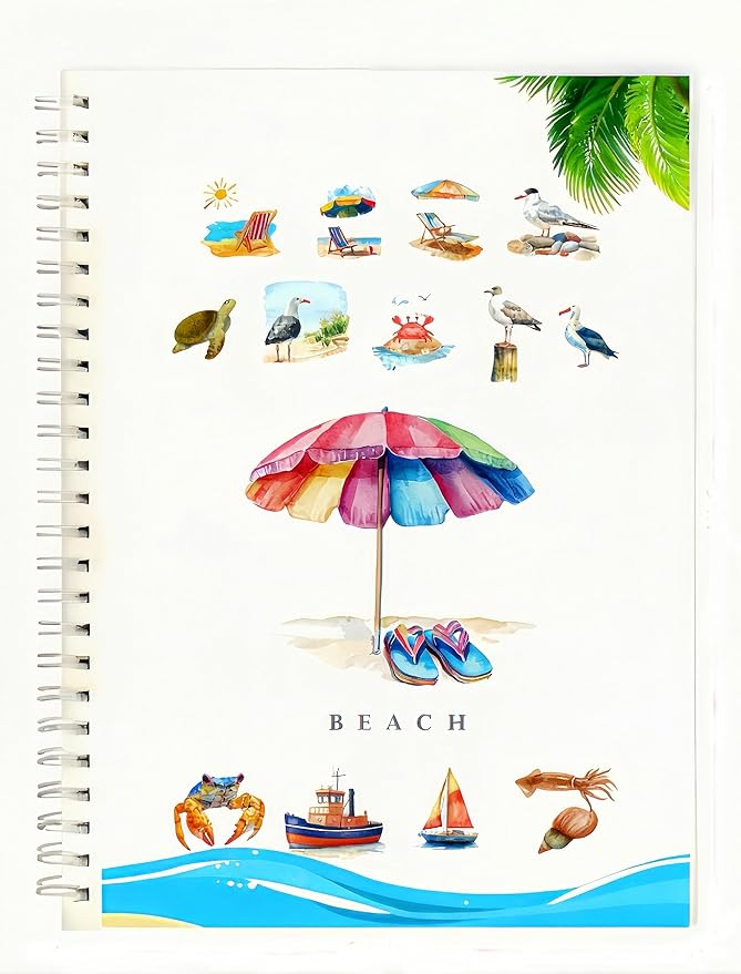 24 Colors Watercolor Book with Paint，Beginner Watercolor Workbook Kit, Watercolors Workbook (Single Coastal Book)