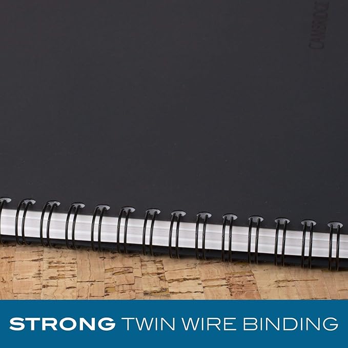 Cambridge Limited Business Notebook, Legal Ruled Paper, 5" x 8", Flexible Soft Touch Cover, Wirebound, Black (06074) 80 Sheets, (Pack of 2)