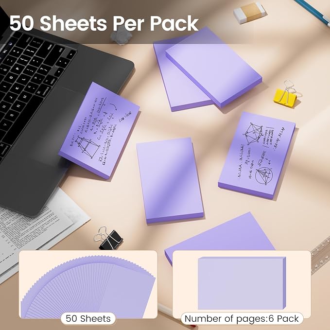 Index Cards 3x5 Inch, 300sheets, Flash Cards, Blank Purple Note Cards Paper For Studying, Schools Supplies, College, Office And Home Organization, Note Taking Supplies