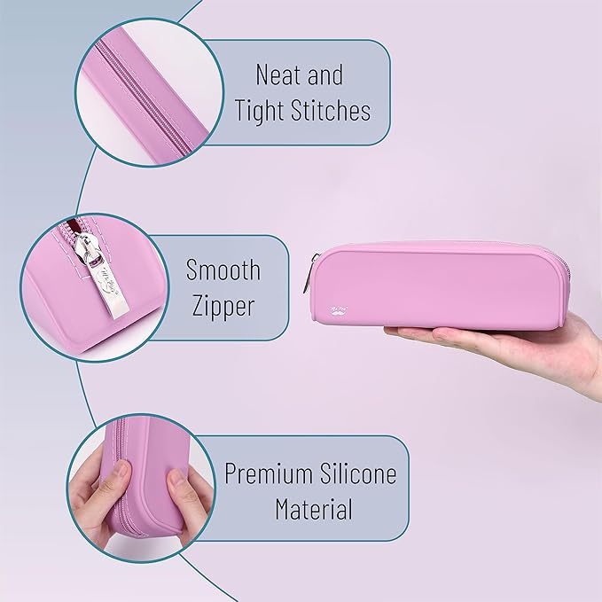 Mr. Pen- Silicone Pencil Case, Aesthetic Pencil Bag for Women, Makeup Pouch, Multifunctional Pouch for Stationery, Cosmetics and Electrical Goods Storage