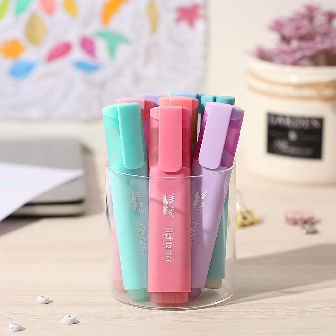 Mr. Pen- Highlighters, 8 Pack, Morandi Colors, Highlighters with Firm Chisel Tip, Quick Dry & Non-Toxic, No Bleed on Standard Paper, Ideal for Highlighting, Underlining, Journaling & Coloring