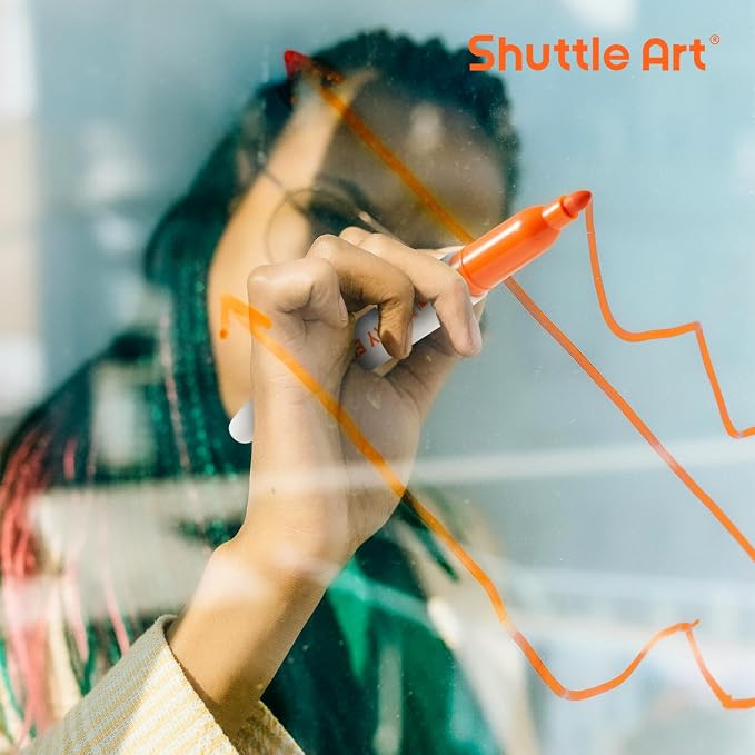 Shuttle Art Dry Erase Markers, 12 Colors 144 Bulk Pack Whiteboard Markers, Fine Point Dry Erase Markers Perfect for Writing on Dry Erase Whiteboard Mirror Glass for School Office Home (Pack of 2)