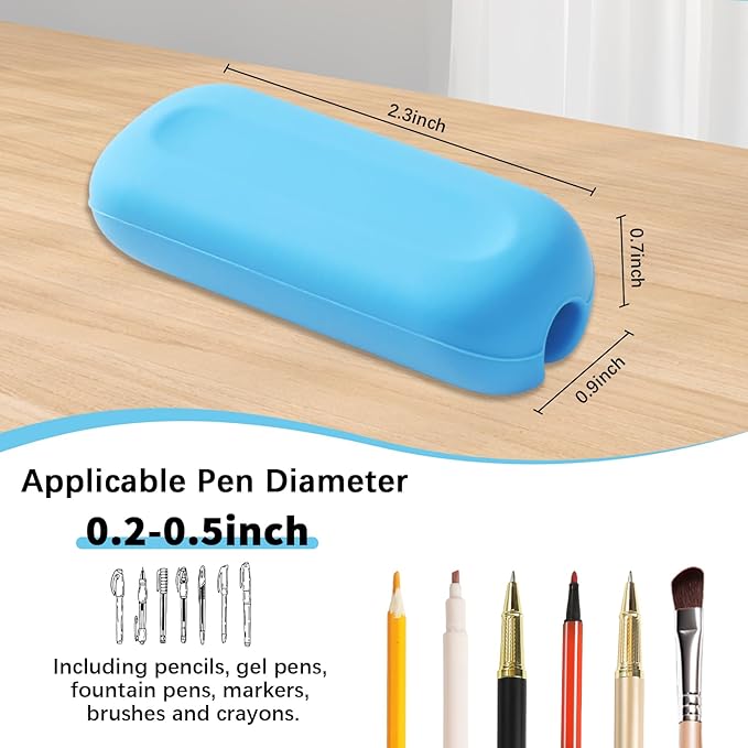 QOUBAI 6 Pcs Silicone Weighted Pencil Grips for Kids Adults Handwriting Aid Improve Penmanship with Autism ADHD Dyspraxia Fine Motor Skills Writing Posture Correction Tools for Classroom (Colorful)