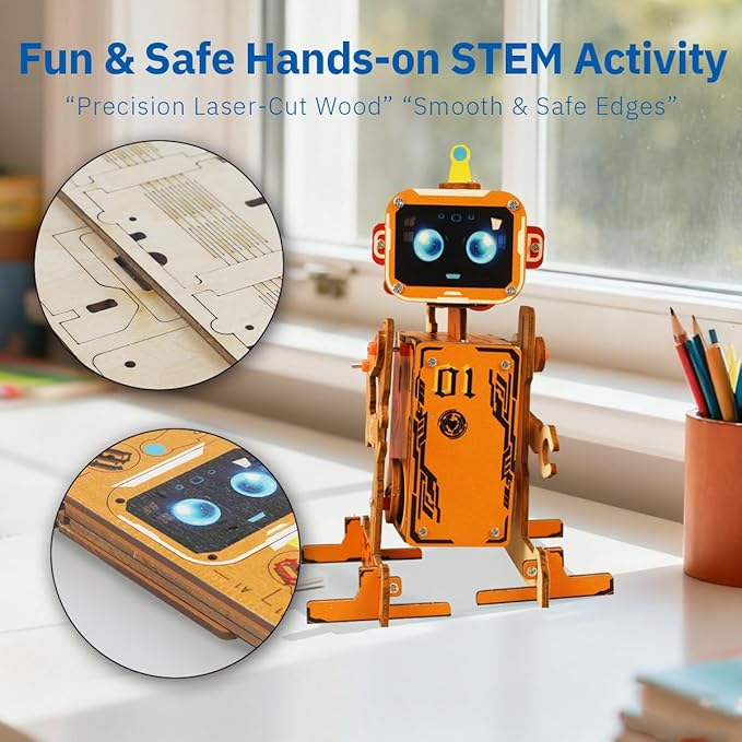 STEM Robotics Kit for Kids 8-12, DIY Voice-Control Interactive Robot Building Science Kit for Kids Age 8-12, for Science & Tech Enthusiasts