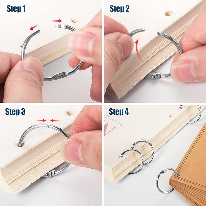 Loose Leaf Binder Rings 1 Inch (100 Pack) – Sturdy Book Rings, Index Card Rings, Key Rings, Flashcard Rings, Notebook Paper Rings, Metal Rings for Office, School or Home