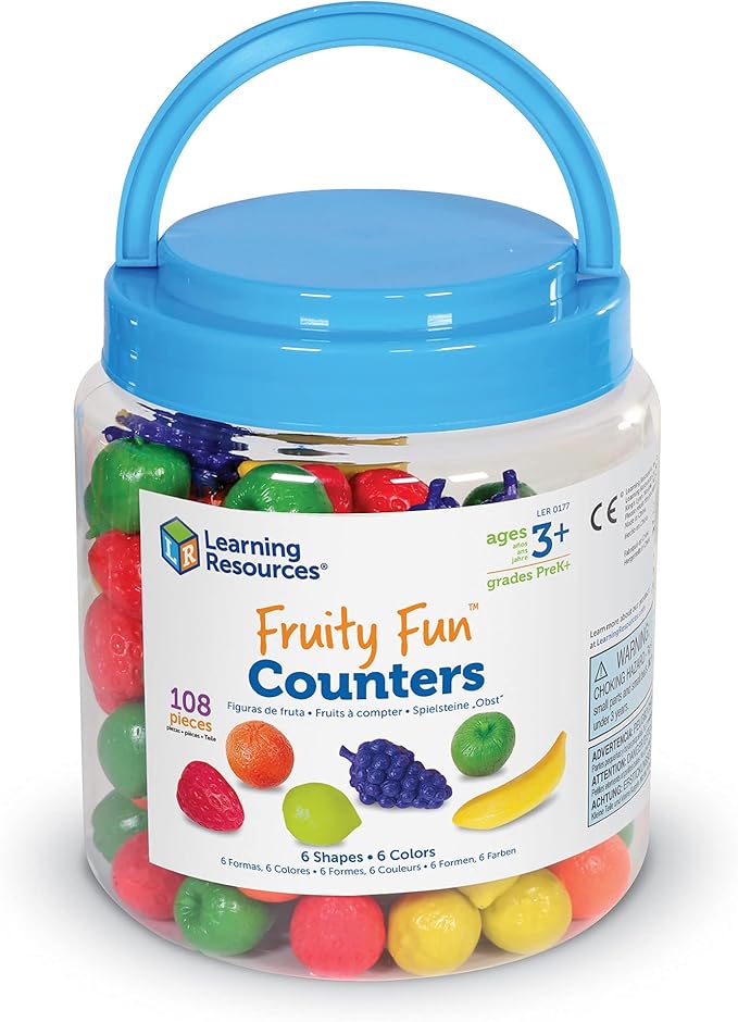 Learning Resources Fruity Fun Counters, Educational Counting and Sorting Toy, Set of 108