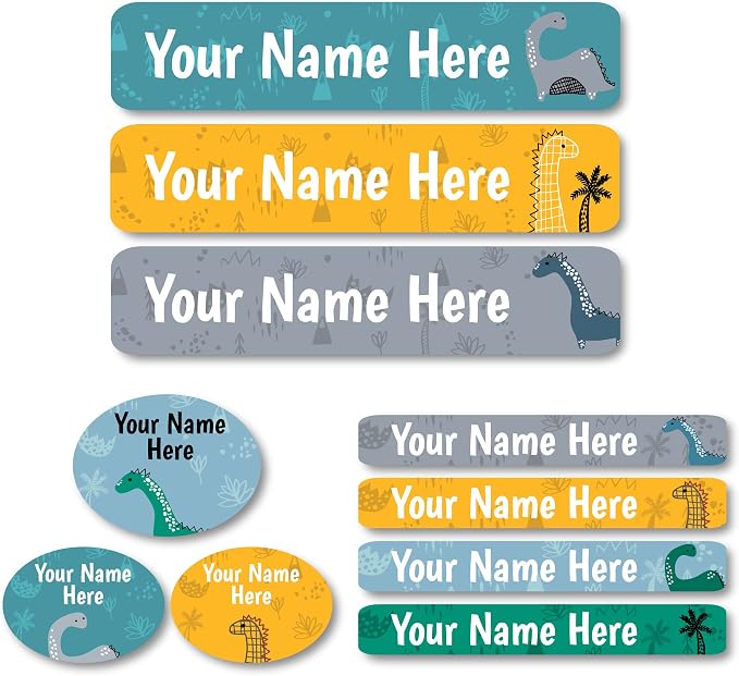 Lovable Labels Personalized Labels for Kids (85 Labels/Pack) - 3 Label Sizes Waterproof Dishwasher Safe Peel & Stick Labels for School Supplies Daycare Camp Clothing Bottles (Little Foot)