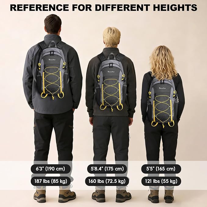 Seektop Packable Waterproof Hiking Backpack, 20L Lightweight Daypack | Tear-Resistant Nylon Material, Multi-Compartment Storage, Ultralight Small Foldable Travel Hiking Daypack for Men & Women