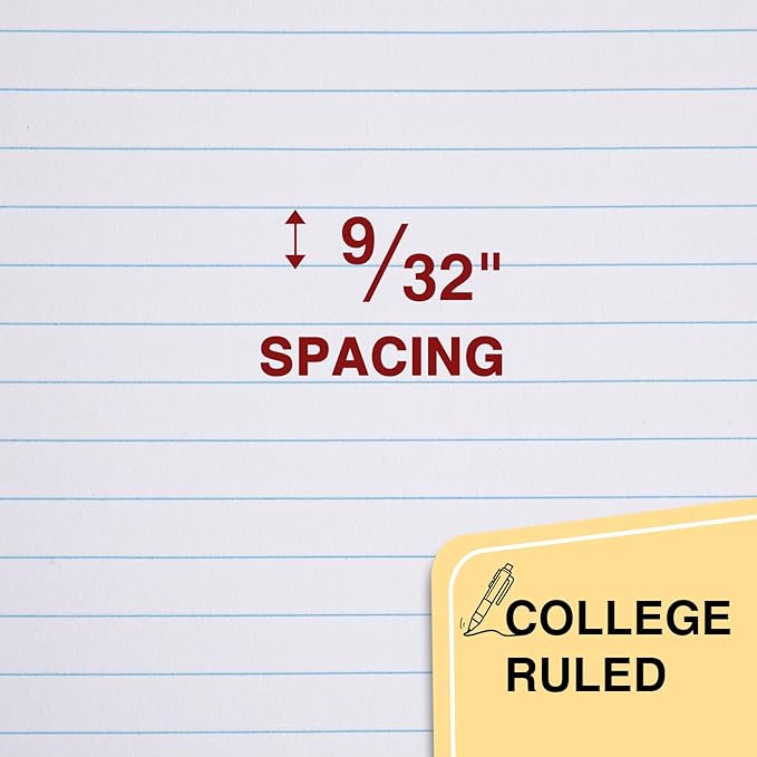 Oucaru Composition Notebook 50 Pack Bulk College Ruled, Black Cover Notebooks for School, 70 Sheets 7-1/2"x9-3/4, Back to School Supplies Journal for K-12 Students