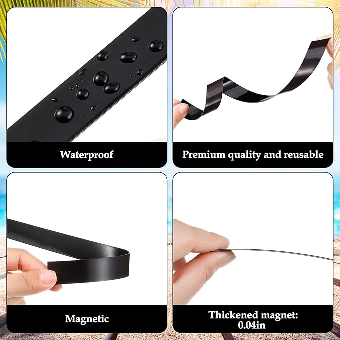 Colarr 24 Pcs Mini Magnetic Strips, 12" x 0.75" Black Magnetic Borders for Classroom Whiteboard Magnet Border Strips Bulletin Board Borders for Office School Chalkboard Trim Decor