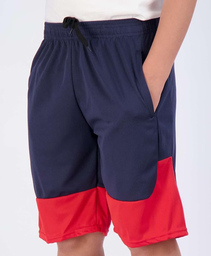 Real Essentials 5 Pack: Boys' Mesh Basketball Athletic Shorts with Pockets – Teen Kids Youth Quick Dry Soccer Running Gym