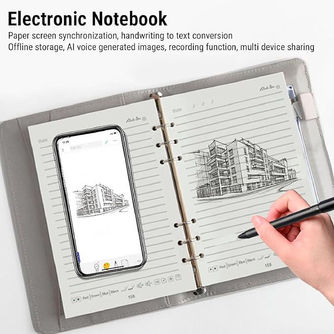Hyuduo AI Smart Pen with Voice to Painting Generation Real Time Sync Erasable Handwriting 160 Pages Notebook with Offline Storage APP for Work Travel School