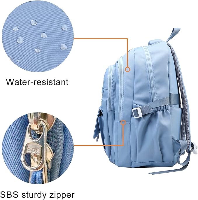 Phaoullzon Boys School Backpack for Girls, College Aesthetic Laptop Bookbag for Travel,Blue