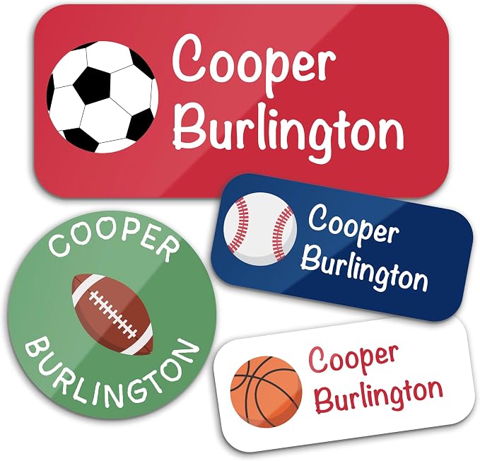 Personalized Waterproof Name Labels for Kids | Optional Packs 50, 150, 230 Labels | Custom Name Stickers for Kids' Clothing Tag, Water Bottle, Lunch Box, Customize Kid Name Label for Daycare Sports