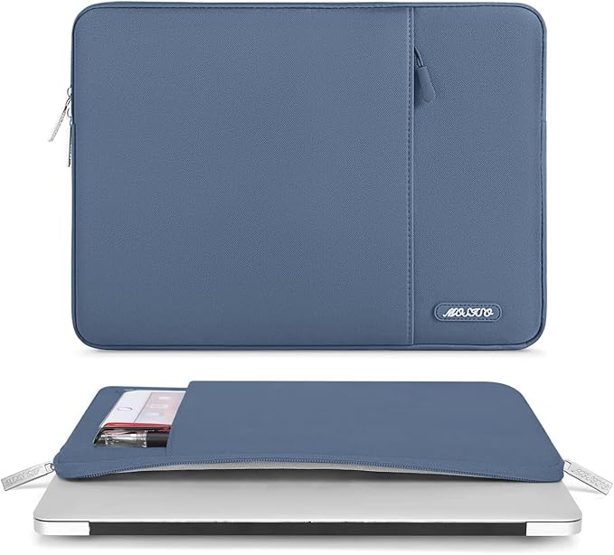 MOSISO Laptop Case 13 inch, Laptop Sleeve Compatible with MacBook Neo/Air/Pro 13 inch with A18/M5/M4/M3/M2/M1 Chip 2026-2016, Polyester Vertical Computer Sleeve Bag with Pocket, Steel Blue