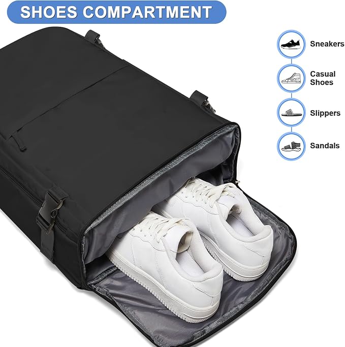 coofay Travel Backpack For Women Airline Approved Carry On Waterproof Sports Luggage Casual Daypack Small Hiking Backpack Black