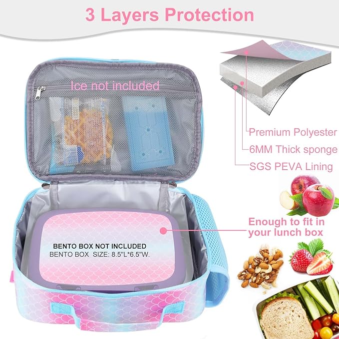 RHCPFOVR Kids Lunch Bag - Insulated Lunch Box for Boys Girls,Washable Lunch Bag and Reusable Toddler Leak-proof Lunchbox for School and Daycare