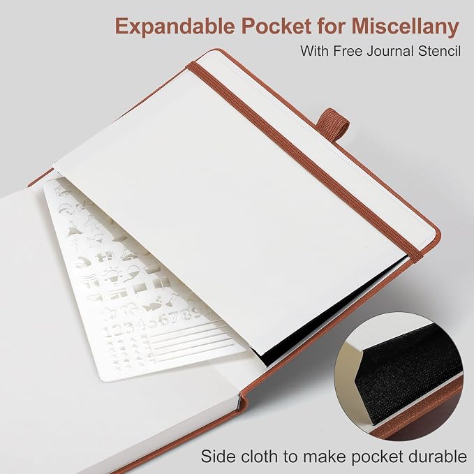 AHGXG Dotted Journal Notebook, 160 Numbered Pages, A5 Size (5.7'' x 8.3'')
