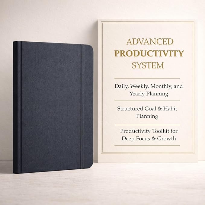 The Advanced Productivity Planner – Undated Daily, Weekly & Monthly Planning System with Time Blocking, Goal Setting & Habit Tracking. Toolkit to Maximize Focus and Take Control of Your Time | A5