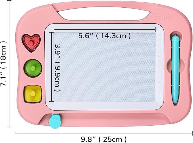 SGILE Toddler Toys for Kids, Magnetic Drawing Board for Birthday Gift, Toys for 1 2 3 Year Old Girls Boys, Etch & Sketch Pad with 3 Stamps, Learning and Educational, Light Pink