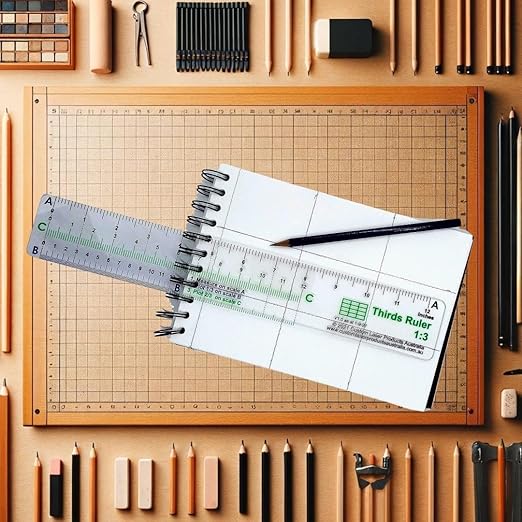 12" No-Math Rule of Thirds Ruler — Flexible Clear PETG | Proportional Division Without Arithmetic | Drawing, Drafting and Layout | Made in Australia