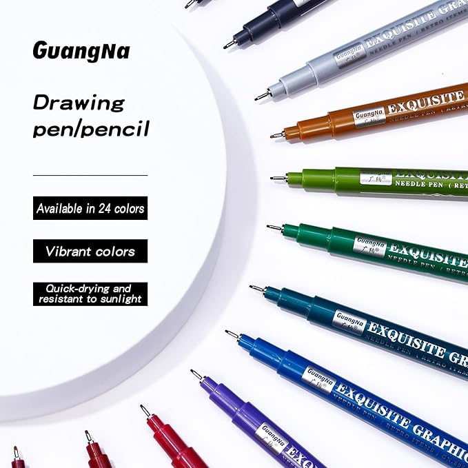 Kander- Colored Fineliner Pens, 12 Pack, 0.5mm, Ergonomic Triangular Barrels, Smooth Writing Pens for Journaling, Note-Taking, Coloring, Sketching, Planning & Art Projects