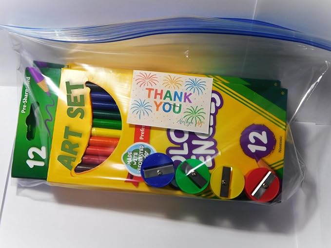 Back to School – 52 Piece Art Supply Bundle – 4x Colored Pencil Packs (12ct) + 4x Sharpeners – School & Home – Gift Ready by Aleluya Art.