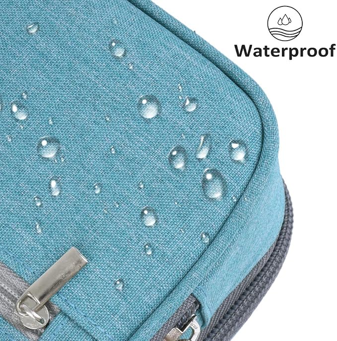 Big Capacity Pencil Case Large Pencil Bag Pouch Pen Case Pencil Marker Holder with 3 Multi Compartments for Office Stationery Organizer Storage Makeup Bag, Light Blue