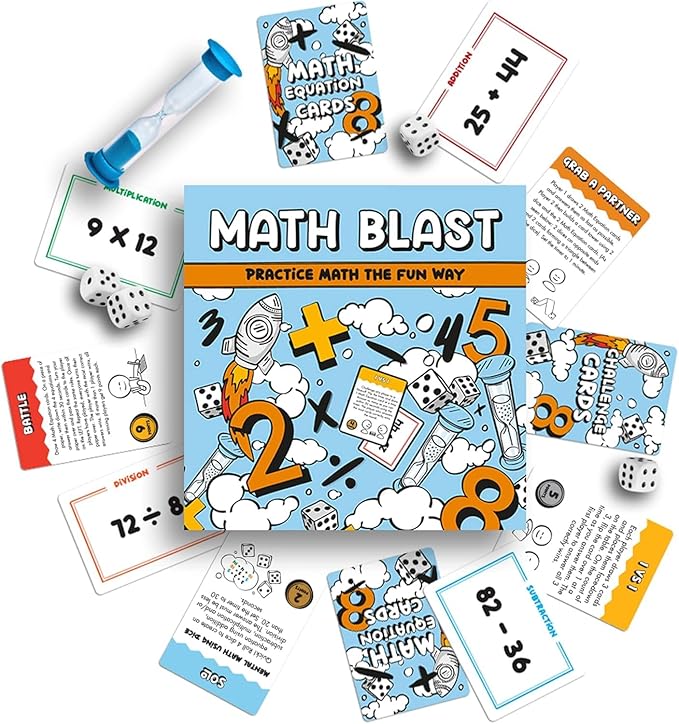 Math Blast! Cool Math Games for Kids 8-12 - Fun Educational Mental Math Game for Home & Classroom - Practice Math the Fun Way