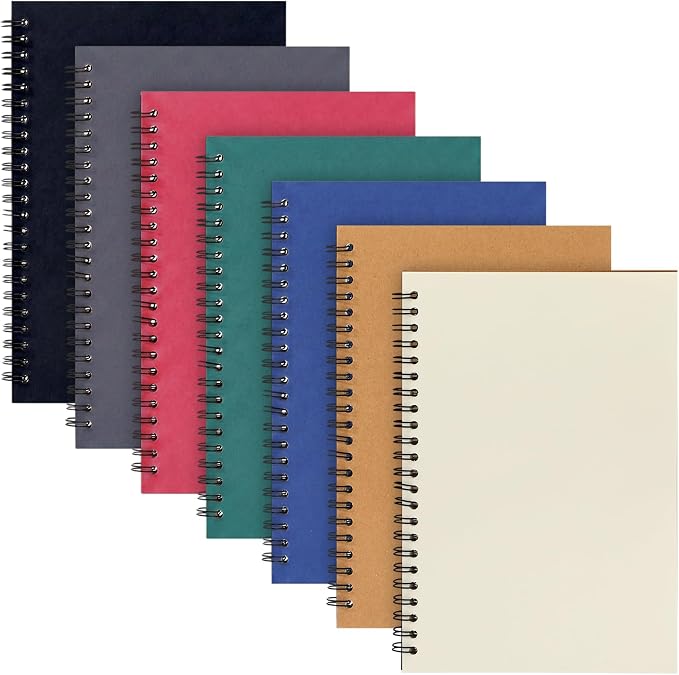 Epakh 6 Pack Spiral Notebook Bulk, Back to School Hardcover Spiral Journal Notebook 5.5 x 8.3 Inch, First Day of School Travel Writing Journal Notepad, 50 Sheets 100 Pages(Unlined,Assorted Colors)