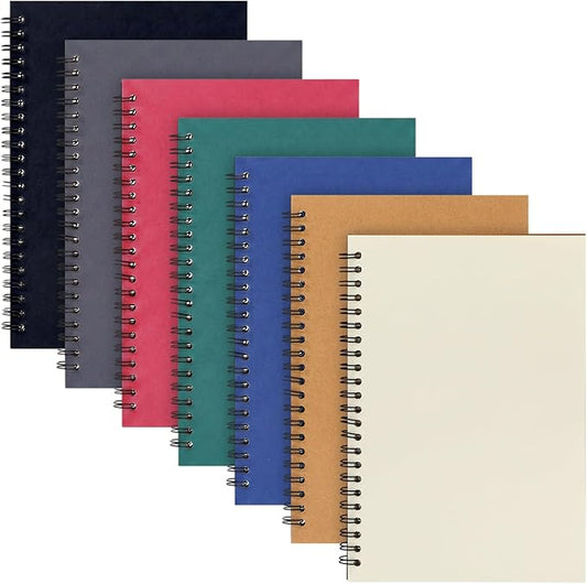Epakh 6 Pack Spiral Notebook Bulk, Back to School Hardcover Spiral Journal Notebook 5.5 x 8.3 Inch, First Day of School Travel Writing Journal Notepad, 50 Sheets 100 Pages(Unlined,Assorted Colors)